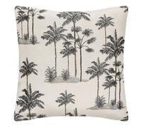 Atmosphera Housse de coussin Palm Jacquard exotique 40x40 cm Noir et Blanc