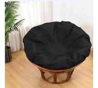 Housse de coussin Papasan, housse de coussin de chaise Papasan résistante à l'eau, housses de chaise Papasan faciles à nettoyer avec fermeture éclair en intérieur et en extérieur 120cm/47in black