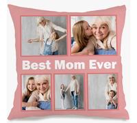 Housse de coussin personnalisée avec collage de photos, housse de coussin personnalisée pour les moments spéciaux de la vie et les souvenirs (5 photos et texte)