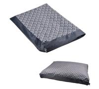 Housse coussin pour animaux rectangle à motifs new art - Bords en velours - Gris - L 100 x l 70 cm G