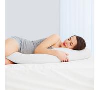 Housse de coussin pour dormeur de côté 40x140cm + coussin Premium blanc - blanc neige