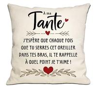 Housse de Coussin pour Tante et Nièce - Anniversaire, Fête des Mères et Noël - J'espère qu'à Chaque Fois Que tu serres ce Coussin il Te rappelle Combien Je t'aime