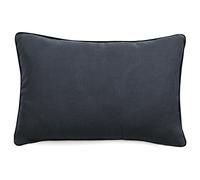 Housse de coussin PRELUDE 40x60 cm lin et coton lavé bleu Granit
