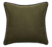 Housse de coussin PRELUDE 45x45 cm lin et coton lavé vert Kaki