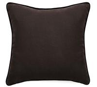 Housse de coussin PRELUDE 80x80 cm lin et coton lavé noir Café
