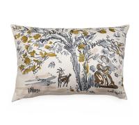 Housse de coussin pur coton 40x60 cm MILADY jaune jasmin motif paysage