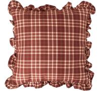 Housse de Coussin Reversible 45x45 cm à Volants Doux, Double Face Décor Style Campagne pour Canapé Salon Chambre, Tissu Polyester Lavable en Machine(Burgundy,18"x18"(Pack of 1))