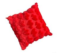 Housse de coussin romantique en peluche en forme de cœur - 45,7 x 45,7 cm - Rouge corail - Décoration pour la Saint-Valentin, la maison et le canapé (polyester non inclus)