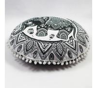 Housse de coussin ronde de 43 cm de style bohème - Motif imprimé des deux côtés pour la maison et l'hôtel (#6)