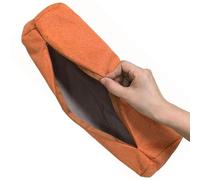 Housse de Coussin Ronde en Lin pour Traversin Cylindrique - Taie d'oreiller avec Fermeture Éclair, Respirante Housse Lavable pour Oreiller de Corps Long(Orange,20x80cm)