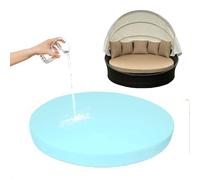 Housse de coussin ronde imperméable de rechange pour chaise longue de terrasse, transat, protection de matelas idéale pour jardin et piscine Bleu clair