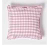 HOMESCAPES Housse de Coussin Rose à Carreaux Vichy en Coton, Housse de Coussin décoratif 45x45 cm