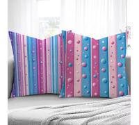 Housse de Coussin Rose Housse Coussin Exterieur Bande, Taie d'oreiller 40x80cm Protege Oreiller Lot de 2 Tissu Velours Doux Lavable avec Fermeture éclair Invisible Pour Salon Chambre Décoration R1-797