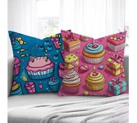 Housse de Coussin Rose Housse Coussin Exterieur Van Gogh, Taie d'oreiller 40x40cm Protege Oreiller Lot de 2 Tissu Velours Doux Lavable avec Fermeture éclair Invisible Pour Chambre Décoration R1-478