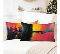 Housse de Coussin Rose Taie Oreiller 25 x 45 cm Jaune Tissu Souple avec Fermeture Éclair Invisible,Facile Changer & Entretenir,pour Decoration Interieur,Salon,Parfaites pour la Cadeau Femme 0R-513