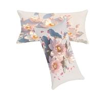 Housse de Coussin Rose Taie Oreiller 30x50cm Fleurs Coussin Exterieur Impermeable Velours Housse de Coussin Lot de 2, Fermeture éclair Invisible Facile à Nettoyer pour Jardin Balcon Décoration C0C15