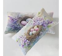 Housse de Coussin Rose Taie Oreiller 40x60 cm Fleurs Taie d'oreiller Housse Coussin Decoratif Velours Taie Oreiller Lot de 2 Fermeture éclair Invisible Lavable pour Décoration Intérieure C0C1111