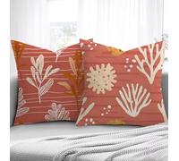 Housse de Coussin Rouge Housse Coussin Exterieur Usine, Taie d'oreiller 45x45cm Protege Oreiller Lot de 2 Tissu Velours Doux Lavable avec Fermeture éclair Invisible Pour Chambre Décoration R1-145