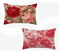 Housse de Coussin Rouge Taie D'Oreiller 40X75 cm Lot de 2, Taie Oreiller Dragon Coussin Rectangulaire Double Face Impermeable Design avec Fermeture Éclair Invisible pour Decoration Maison -zjn260278