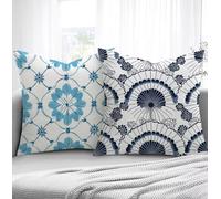 Housse de Coussin Simple Housse Coussin Exterieur Bohême, Taie d'oreiller 65x65cm Protege Oreiller Lot de 2 Tissu Velours Doux Lavable avec Fermeture éclair Invisible Pour Chambre Décoration R1-242