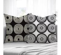 Housse de Coussin Simple Housse Coussin Exterieur Géométrie, Taie d'oreiller 65x65cm Protege Oreiller Lot de 2 Tissu Velours Doux Lavable avec Fermeture éclair Invisible Pour Chambre Décoration R1-197