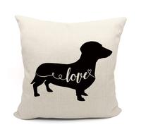 Housse de coussin teckel, cadeau pour amoureux des chiens, cadeau pour amoureux des teckels, cadeau pour maman teckel, cadeau de mariage, cadeau