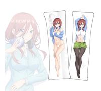 Housse de Coussin The Quintessential Quintuplets Nakano Miku Dakimakura Housse de Coussin Double Face en Tissu Peluche Court pour Corps animé