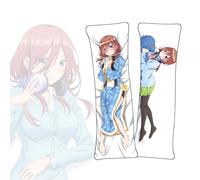 Housse de Coussin The Quintessential Quintuplets Nakano Miku Dakimakura Housse de Coussin Double Face en Tissu Peluche Court pour Corps animé
