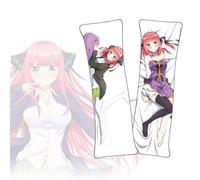 Housse de Coussin The Quintessential Quintuplets Nakano Nino Dakimakura Housse de Coussin Double Face en Tissu Peluche Court pour Corps animé
