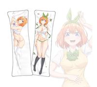 Housse de Coussin The Quintessential Quintuplets Nakano Yotsuba Dakimakura Housse de Coussin Double Face en Tissu Peluche Court pour Corps animé