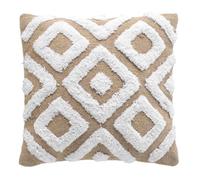 Housse de Coussin Tufté en Jute ""Damia"" 40x40cm Marron