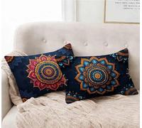 Housse de Coussin Usine Taie d'oreiller 70 x 90cm Lot de 2, Taie Oreiller Fleur Coussin Rectangulaire Impermeable Design avec Fermeture Éclair Invisible pour Decoration Maison Chambre -lsy25012YN