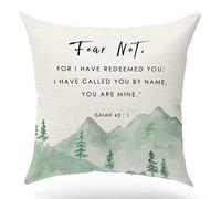 Housse de coussin verset biblique, décoration chrétienne, cadeau avec dictons, inscription « I Have Called You by Name,You are Mine », canapé, lit, salon, porche, décoration, 45,7 x 45,7 cm (GMS168)