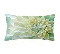 Housse de Coussin Vert Taie d'oreiller 70x90 cm Lot de 1 en Lin Coussin Decoratif Impression Double Face avec Fermeture éclair Invisible Taie Oreiller Rectangulaire, Decoration Automne, Fleur T9-428