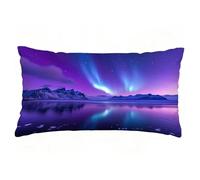 Housse de Coussin Violet Taie d'oreiller 50x60 cm Lot de 1 en Lin Coussin Decoratif Impression Double Face avec Fermeture éclair Invisible Taie Oreiller, Decoration Maison Salon, Ciel étoilé T9-728