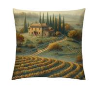 Housse De Coussincarré Toscane Toscane Vue Depuis Le Village De Pierre De Montepulciano Italie par Temps Nuageux Lot De 2 Imprimé Décoratif Taie d'oreiller pour Balcon Chaise Salon