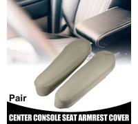 Housse de couvercle d'accoudoir de console centrale, Garniture de couvercle de rangement d'accoudoir de siège intérieur pour Toyota Sequoia 2001-2007 en similicuir beige, 1 paire