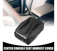 Housse de couvercle d'accoudoir de console centrale - Garniture de couvercle de rangement intérieur d'accoudoir de siège pour Subaru Forester 2019-2023 Similicuir Noir, 1 pièce