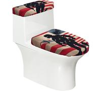 Housse de couvercle de toilette lavable pour salle de bain - Compatible avec la plupart des couvercles ronds et oblongs - Motif soldats militaires américains