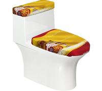 Housse de couvercle de WC élastique douce et lisse pour décoration d'intérieur Motif drapeau espagnol Facile à nettoyer
