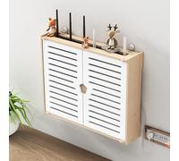 Housse de défonceuse en bois et armoire de rangement pour médias à fixation murale, boîte cachée, parfaite pour l'esthétique de la maison et la gestion des câbles (38 x 47 x 10 cm)