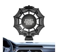 Housse de démarrage de voiture Spider Web, couvercle de bouton d'allumage de voiture | Couvercle de poussée d'allumage en alliage auto-adhésif | Protecteur de bouton d'allumage de voiture cool