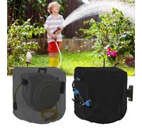Housse de dévidoir de tuyau d'arrosage robuste Oxford 600D 600D résistant aux intempéries et à la poussière avec revêtement intérieur en polyuréthane pour enrouleur mural rétractable (noir, 600D : 60