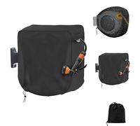 Housse de dévidoir de tuyau de jardin rétractable en tissu Oxford 420D résistant aux intempéries, Housse de protection pour enrouleur de tuyau d'arrosage pour rangement de tuyau d'extérieur, noir