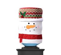 Housse de distributeur d'eau festive - Tonneau de Noël - Protection contre la poussière | Manchon lavable avec décoration de clochette, protecteur en tissu tricoté respirant pour carafes d'eau