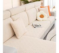 Housse de divan extensible pour Divano Componibile en Copre L Forma Divano Fodera Divano (Grande chaise longue CuscinoBeige)