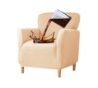 Housse de fauteuil de banquet imperméable avec accoudoirs, pour canapé simple, housse de fauteuil club anti-chat (beige 1)