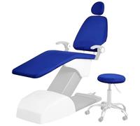Housse de fauteuil dentaire, housse intégrale imperméable pour fauteuil dentaire, protège appui-tête et dossier, taille universelle en polyester, facile à nettoyer, pour cliniques dentaires, bleu