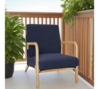 Housse De Fauteuil Élastique pour Crapaud Et Cabriolet, avec Fermeture Accoudoirs, Tissu Souple Lavable Protège Décore Votre Salon Ou Salle À Manger(Blu Navy,1ps)