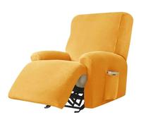 Housse de Fauteuil élastique Relax en Velours, Housse de Fauteuil inclinable Relax 4 pièces Housse de Fauteuil Relax Souple et antidérapante Housse de Fauteuil inclinable avec Poches for Salon(Doro)